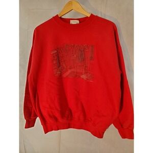 Vintage Northern Reflections Sweater Mens Large Home Fires 90s Red Sweatshirt